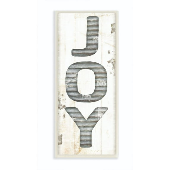 Stupell Industries Joy Holiday Christmas Wood Texture Word Design Wood Wall Art By Artist Jennifer Pugh