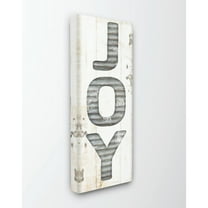 Stupell Industries Joy Holiday Christmas Wood Texture Word DesignCanvas Wall Art By Artist Jennifer Pugh