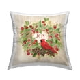 thumbnail image 1 of Stupell Industries Joy Rustic Winter Wreath Decorative Printed Throw Pillow, 18 x 18, 1 of 8