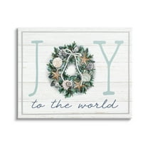 Stupell Industries Joy To The World Nautical Wreath Graphic Art Gallery Wrapped Canvas Print Wall Art, Design by Elizabeth Tyndall