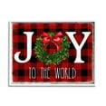 thumbnail image 1 of Stupell Industries Joy To World Christmas Charm Buffalo Plaid , 11 x 14,Design by Deborah Brown, 1 of 7