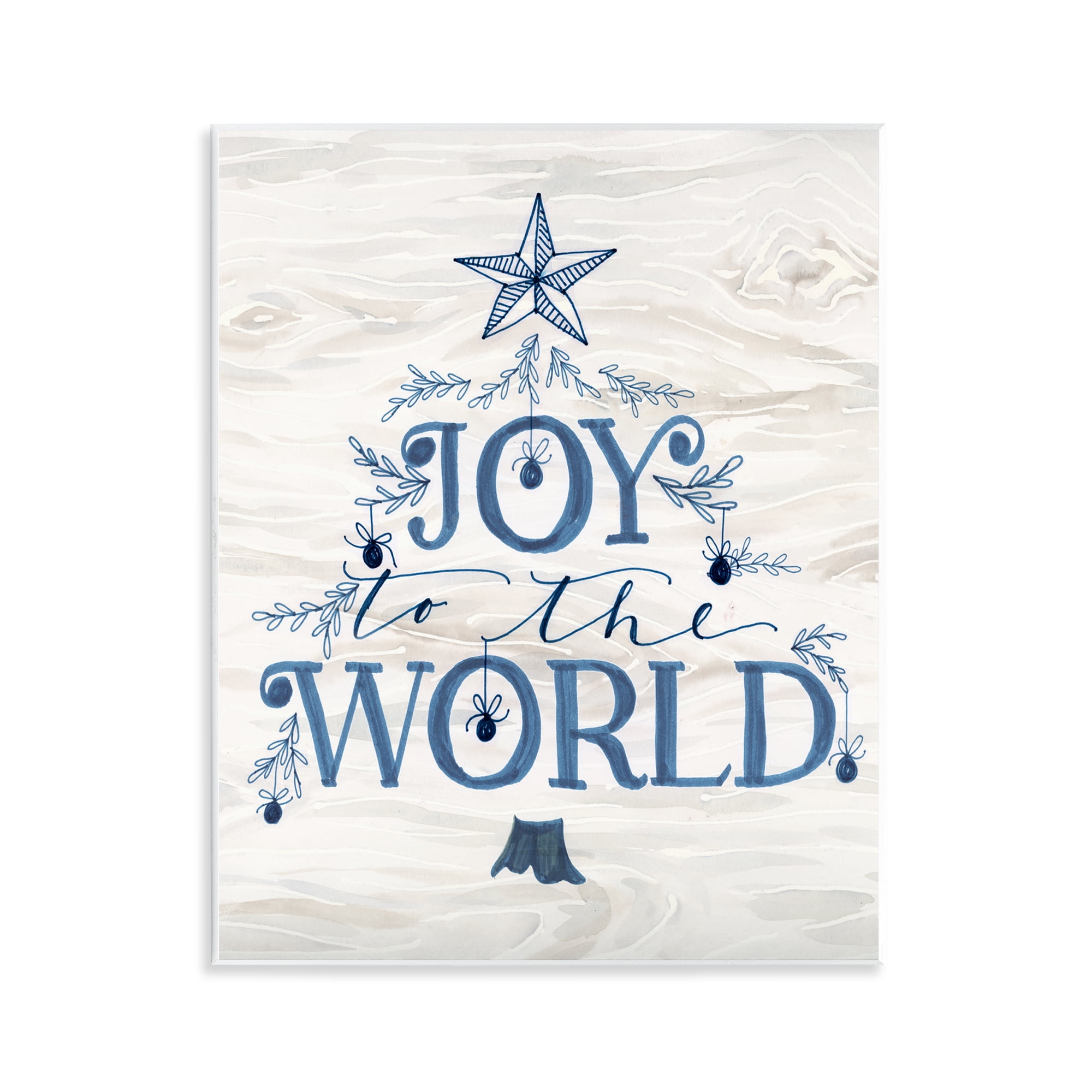 Stupell Industries Joy To World Tree Holiday Painting Unframed Art Prints Wall Art, 11 x 14