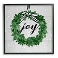 thumbnail image 1 of Stupell Industries Joy Wreath with Snow Holiday Painting Black Framed Art Print Wall Art, 12 x 12, 1 of 9