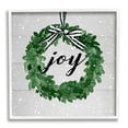 thumbnail image 1 of Stupell Industries Joy Wreath with Snow Holiday Painting White Framed Art Print Wall Art, 24 x 24, 1 of 9