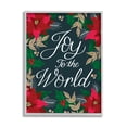 thumbnail image 1 of Stupell Industries Joy to the World Festive Red Poinsettia Florals Modern Painting Gray framed Art Print Wall Art, 11 x 14, Design by Emily Cromwell, 1 of 7
