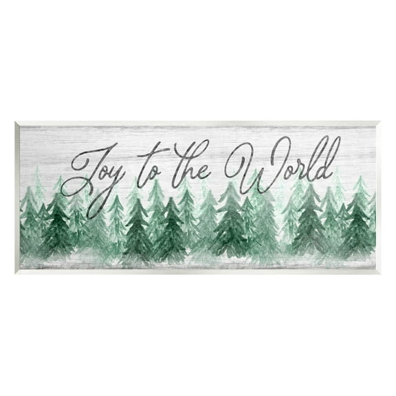 Stupell Industries Joy to the World Pine Trees Graphic Art Unframed Art Print Wall Art, Design by Natalie Carpentieri