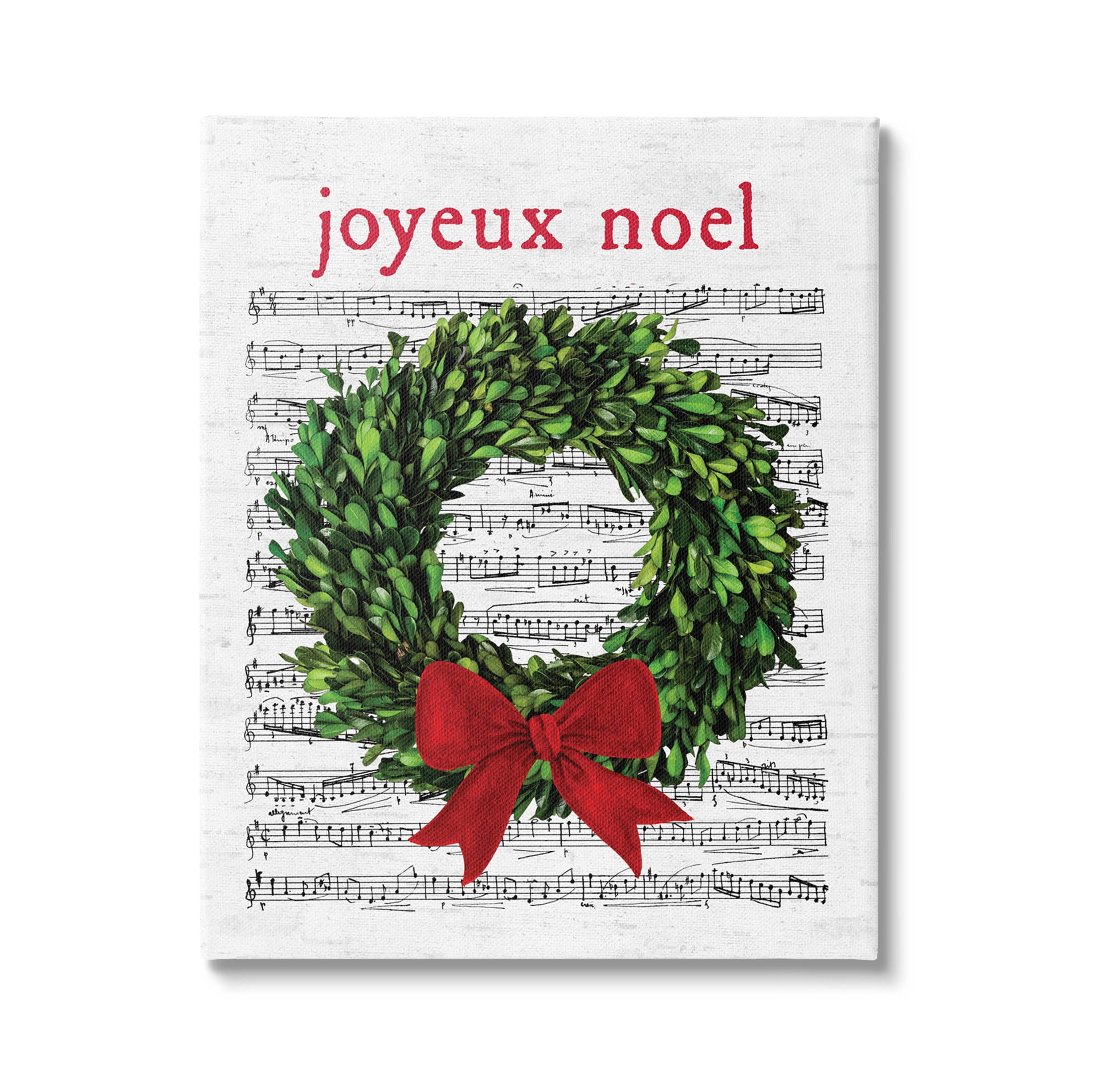 Stupell Industries Joyeux Noel Vintage Song Graphic Art Gallery Wrapped Canvas Print Wall Art, Design by Lettered and Lined