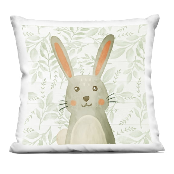 Stupell Industries Joyful Bunny on Botanicals Design by Kim Allen Throw Pillow