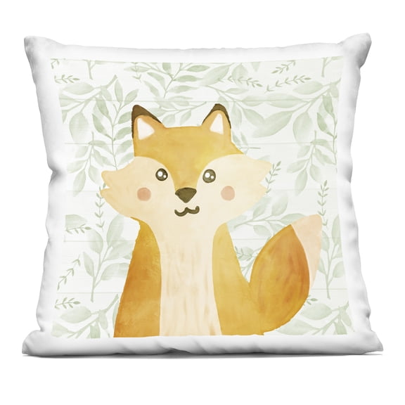 Stupell Industries Joyful Fox on Botanicals Design by Kim Allen Throw Pillow