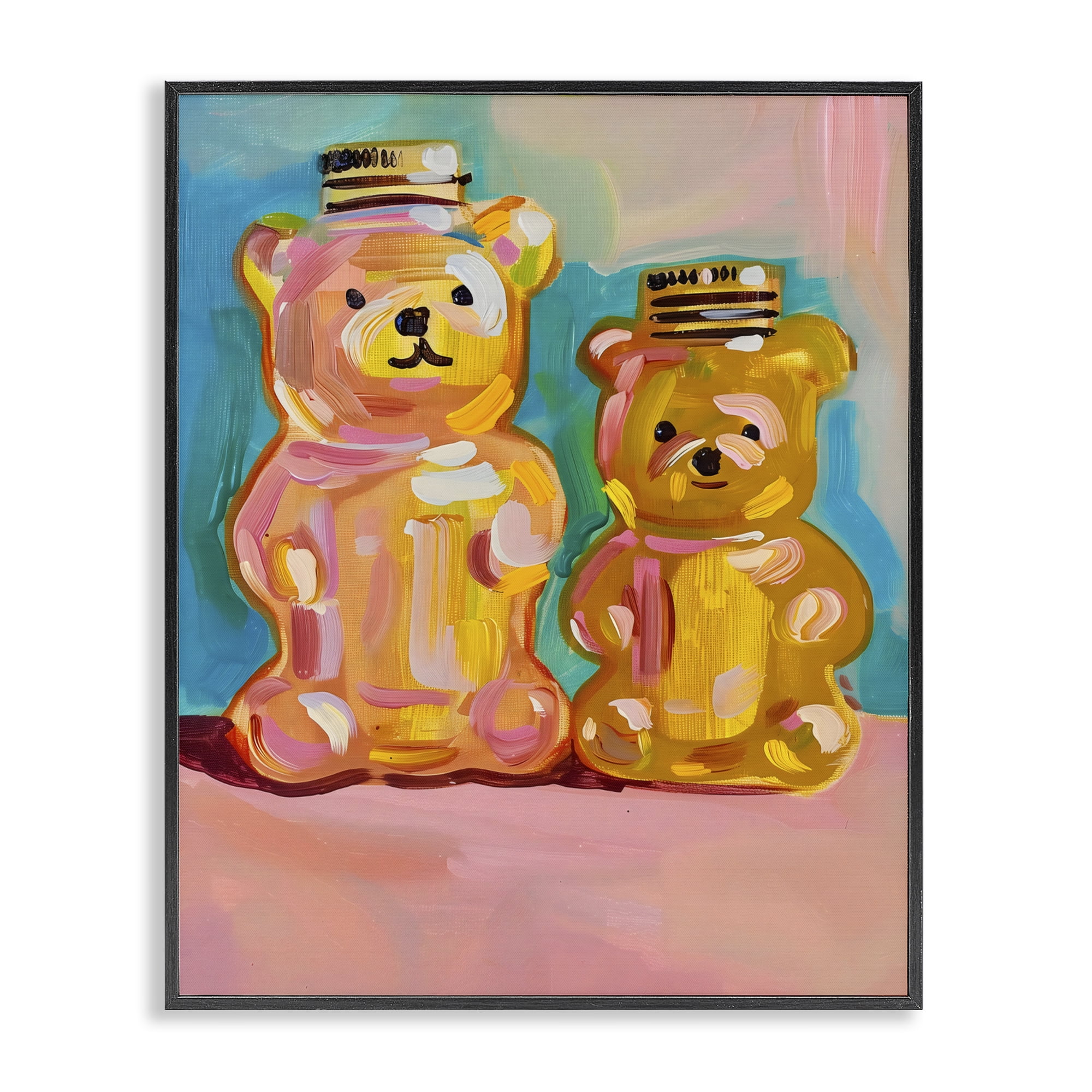 Stupell Industries Joyful Honey Bears Duo Black Framed Giclee Art, design by The Prints Vibe