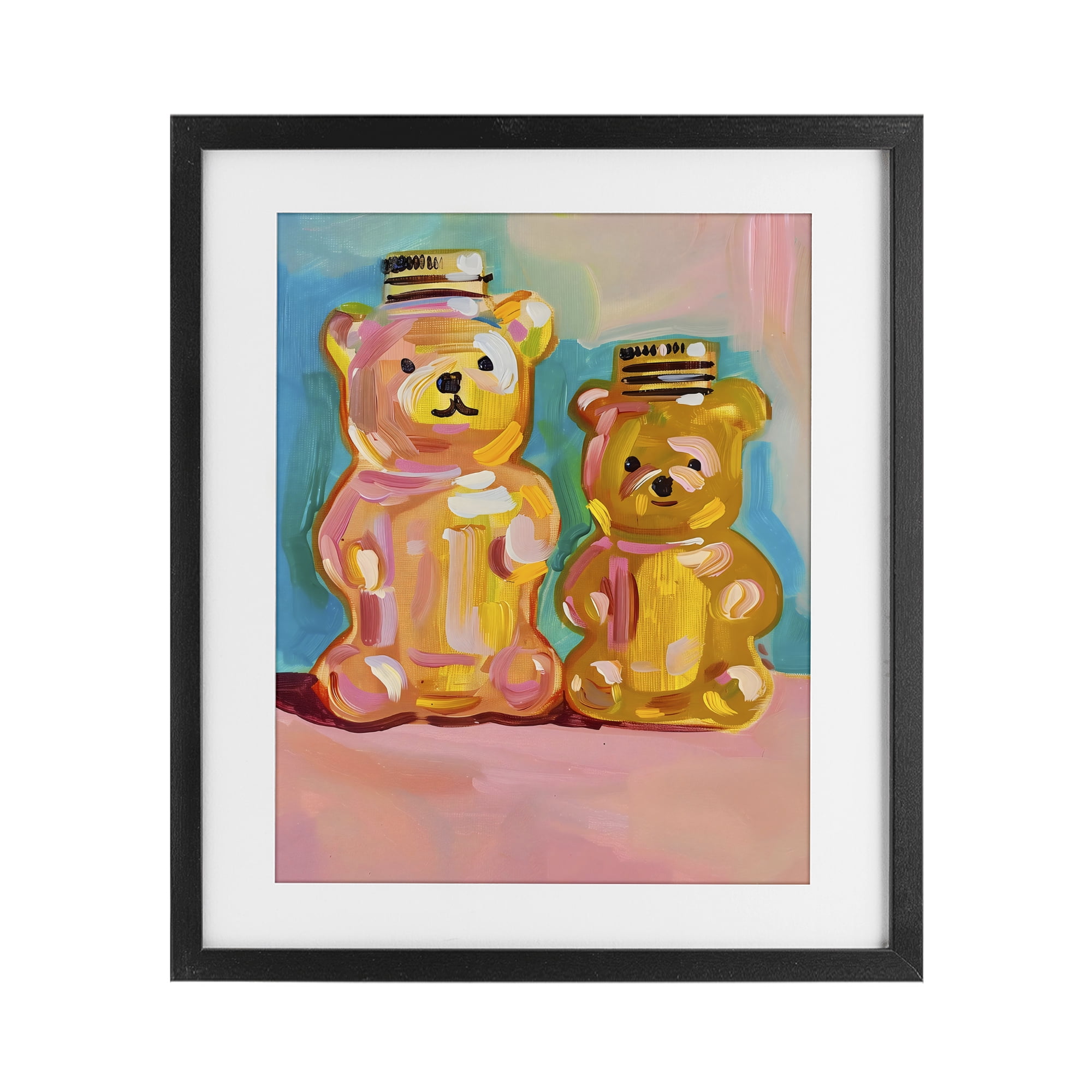 Stupell Industries Joyful Honey Bears Duo Black Framed Print Under Glass, design by The Prints Vibe