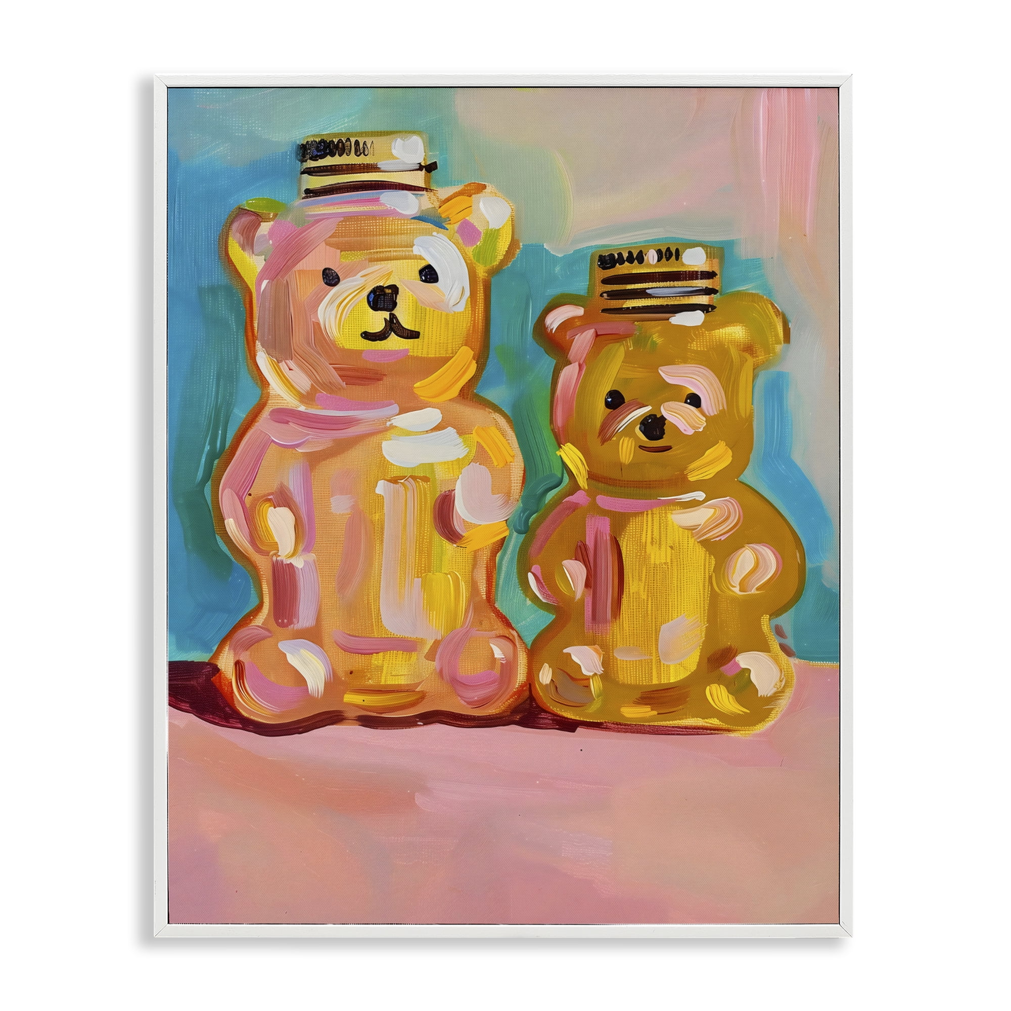 Stupell Industries Joyful Honey Bears Duo White Framed Giclee Art, design by The Prints Vibe