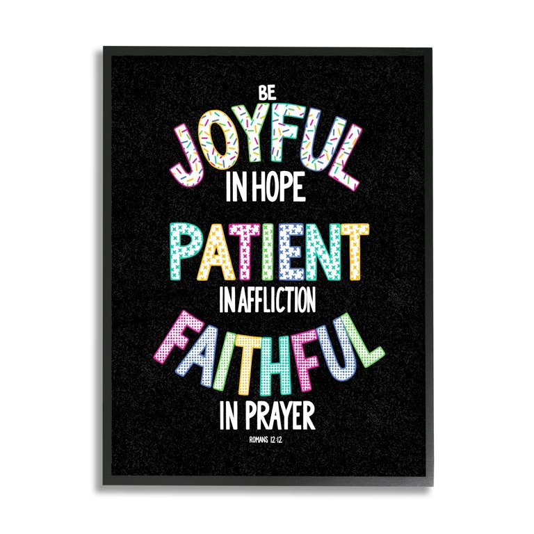 Romans 12:12 Vinyl Wall Decal Be joyful in hope patient in