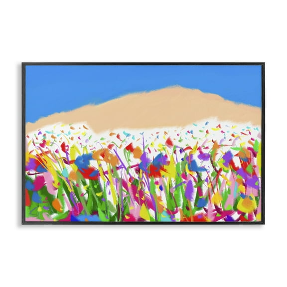 Stupell Industries Joyful Landscape Abstraction Landscape Painting Black Framed Art Print Wall Art, 18 x 12