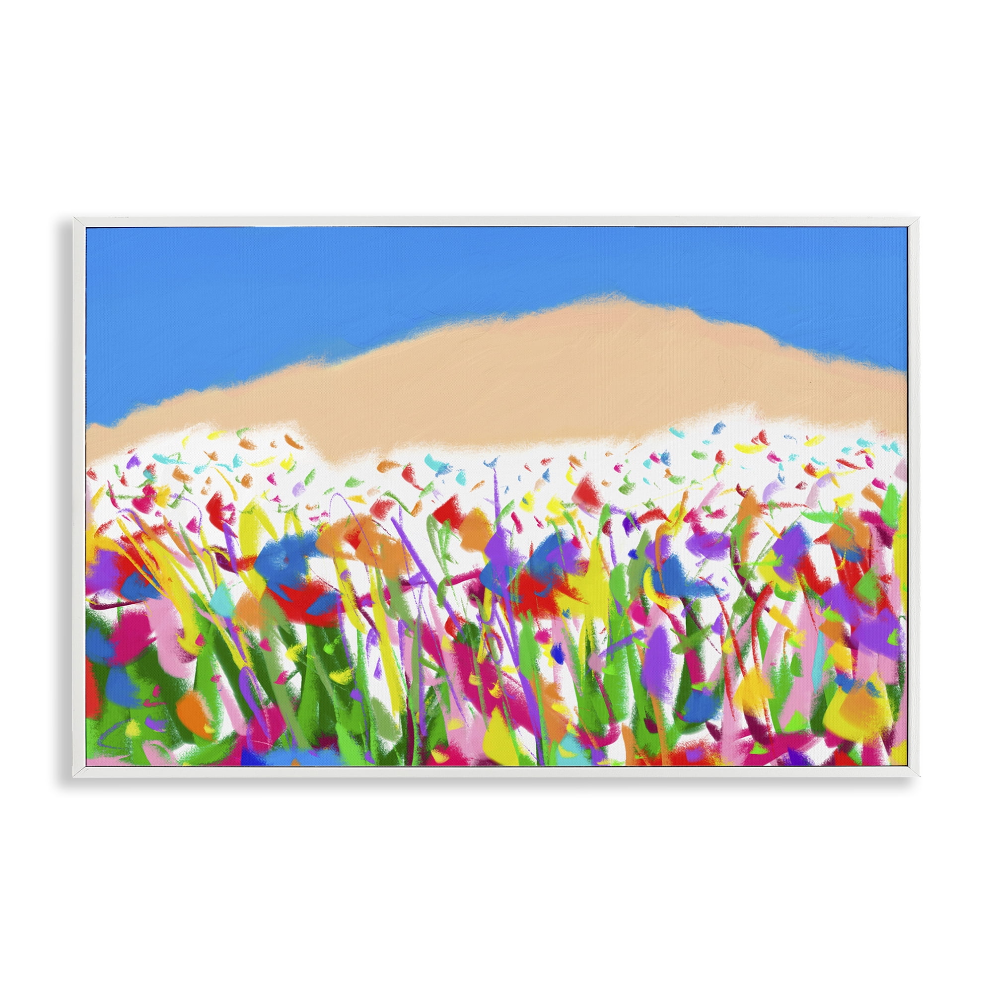Stupell Industries Joyful Landscape Abstraction Landscape Painting White Framed Art Print Wall Art, 18 x 12