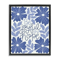 Stupell Industries Joyful in Hope Florals Plants & Flowers Painting Black Floater Framed Canvas Art Print Wall Art, 17 x 21