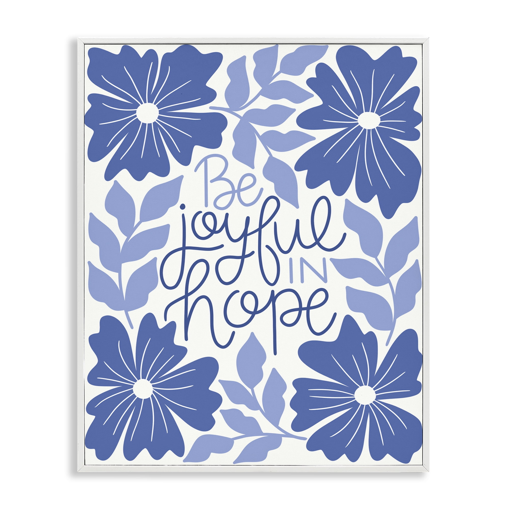 Stupell Industries Joyful in Hope Florals Plants & Flowers Painting White Framed Art Print Wall Art, 24 x 30