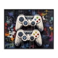 thumbnail image 1 of Stupell Industries Contemporary Joystick Journeys with Paint Splatter Black Framed Giclee Art, 14 x 11, by Lazar Studio, 1 of 8