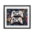 thumbnail image 1 of Stupell Industries Contemporary Joystick Journeys with Paint Splatter Black Framed Print Under Glass, 21 x 17, by Lazar Studio, 1 of 8