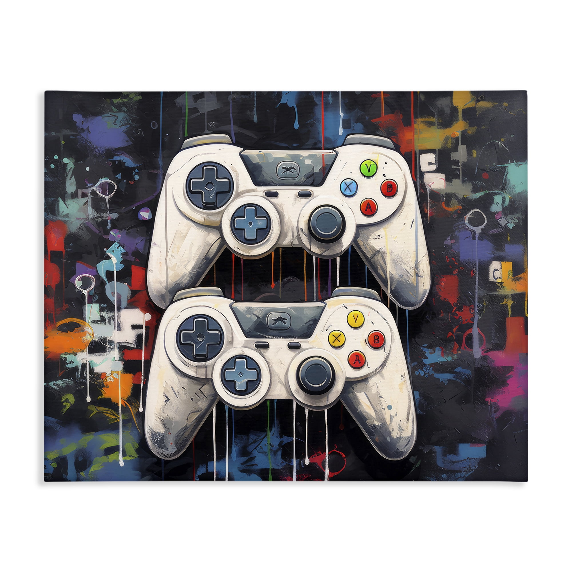 Stupell Industries Joystick Journeys with Paint Splatter Canvas Wall Art, design by Lazar Studio