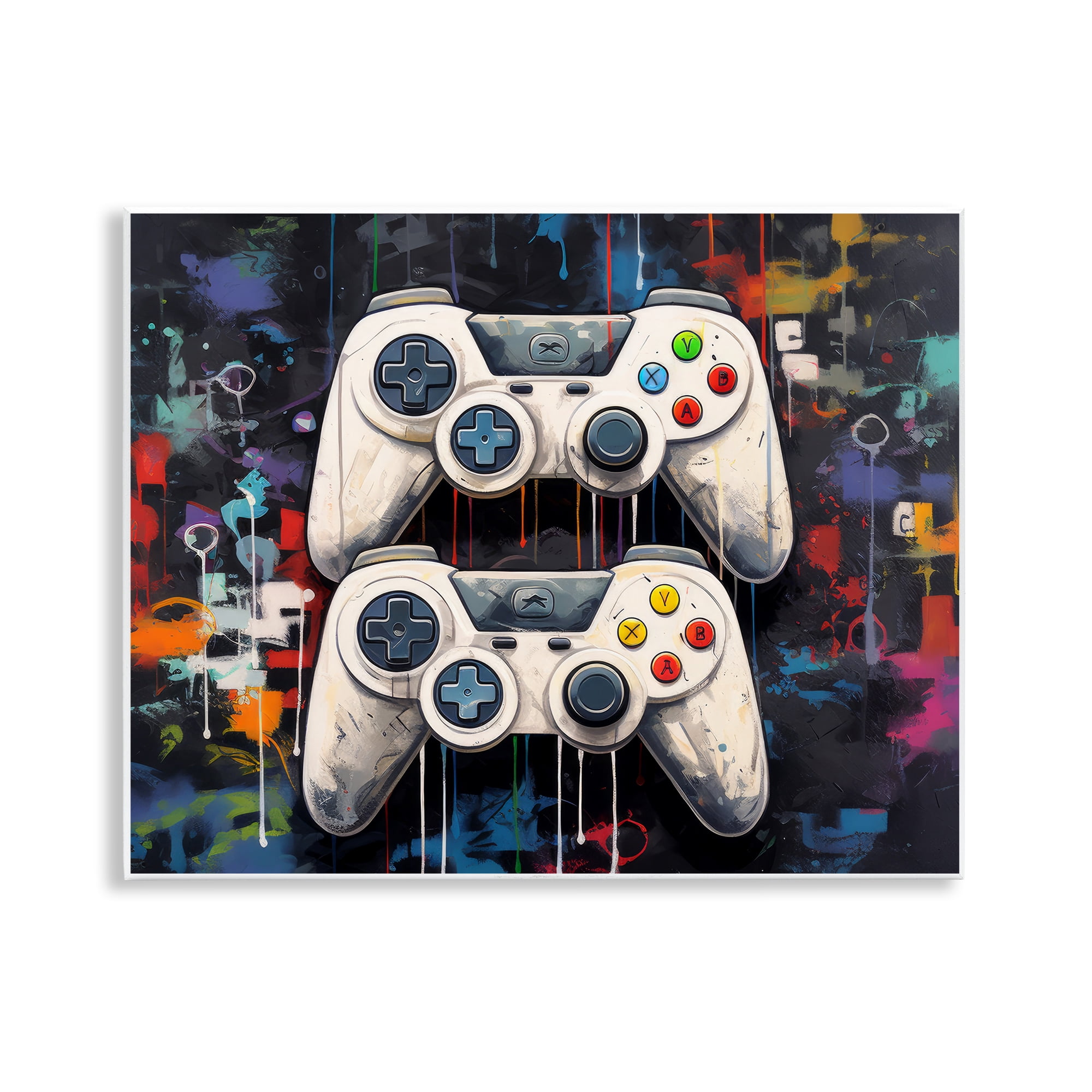 Stupell Industries Joystick Journeys with Paint Splatter Wall Plaque Art, design by Lazar Studio