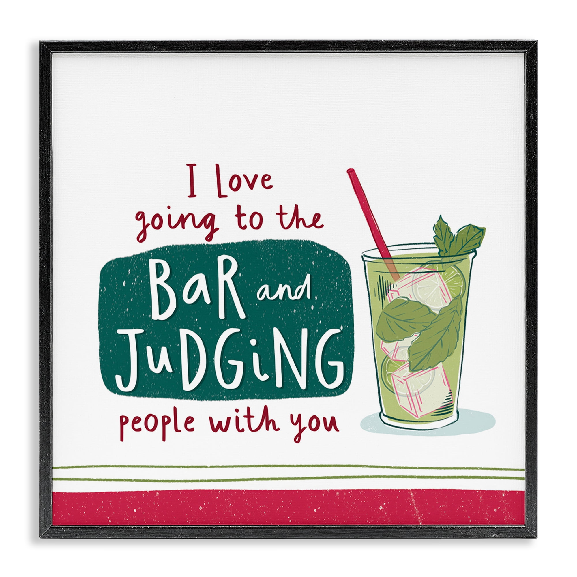 Stupell Industries Judging You Humor Food & Beverage Painting Black Framed Art Print Wall Art, 17 x 17