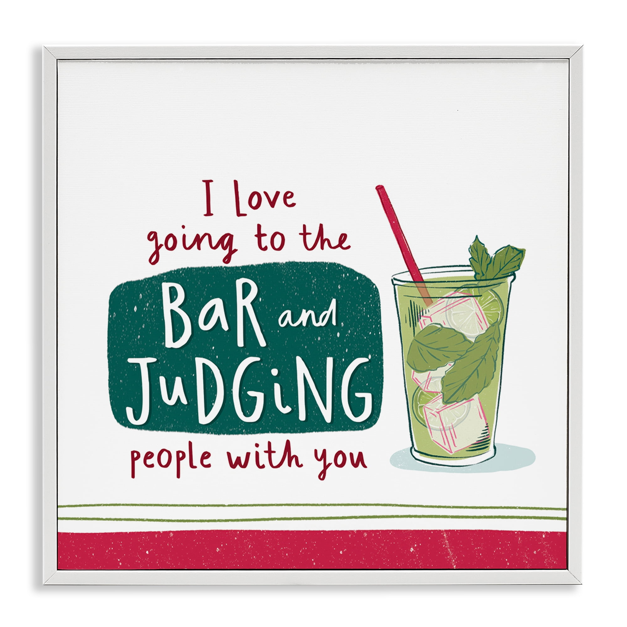 Stupell Industries Judging You Humor Food & Beverage Painting White Framed Art Print Wall Art, 17 x 17