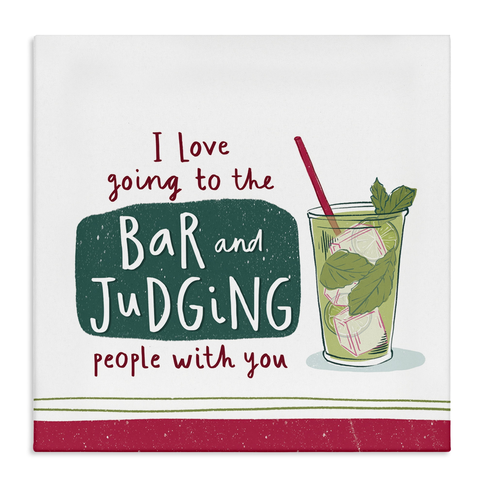 Stupell Industries Judging You Humor Food & Beverage Painting Wrapped Canvas Art Print Wall Art, 30 x 30