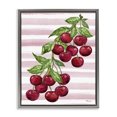 thumbnail image 1 of Stupell Industries French Country Juicy Cherry Vine on Stripes Gray Floating Frame Canvas Art, 17 x 21, by Paul Brent, 1 of 8