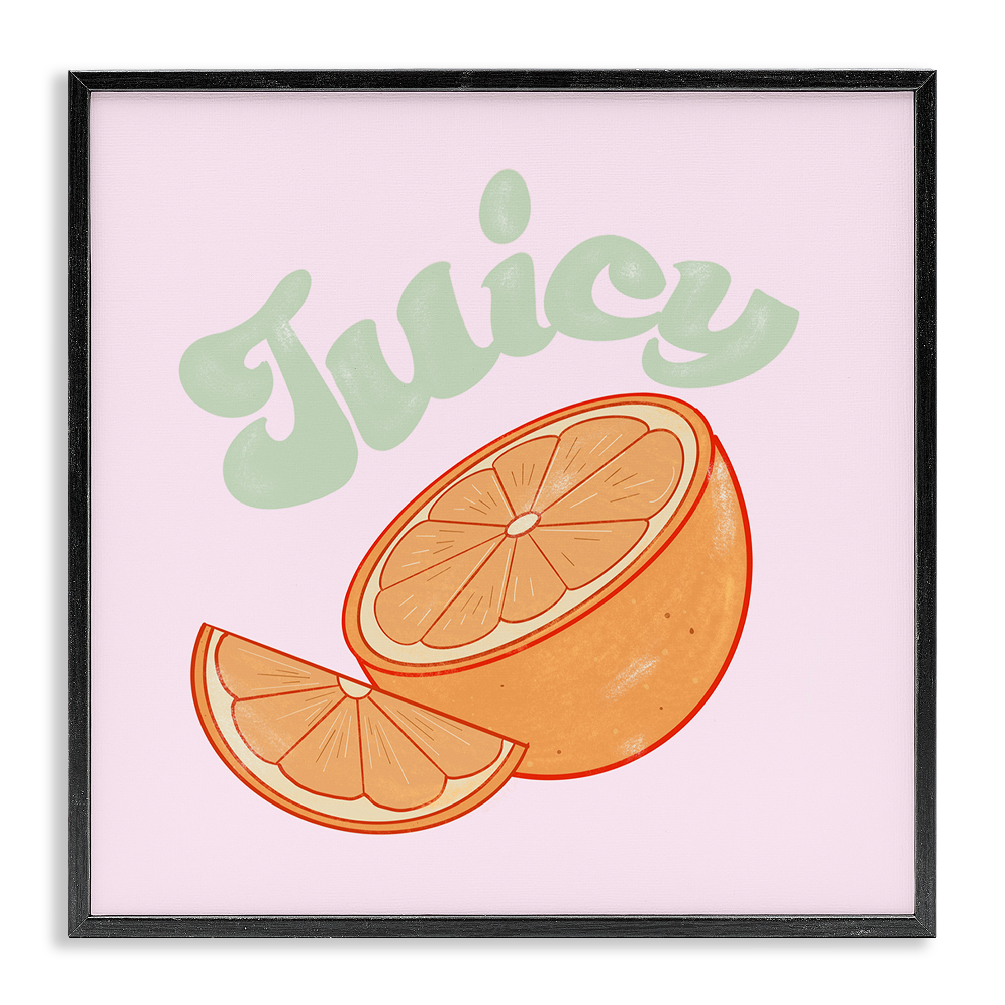 Stupell Industries Juicy Citrus Slice Food & Beverage Painting Black Framed Art Print Wall Art, 12 x 12