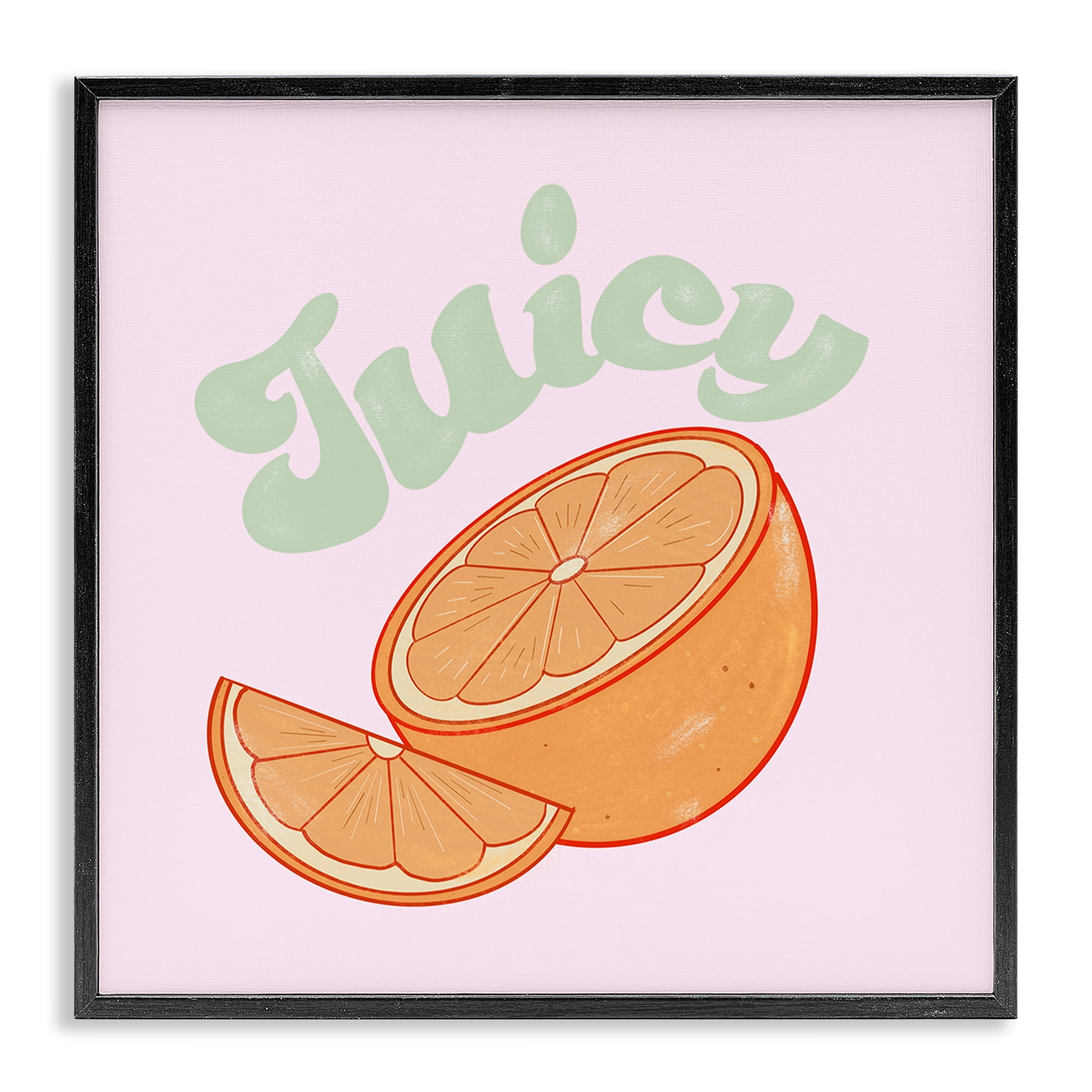 Stupell Industries Juicy Citrus Slice Food & Beverage Painting Black Framed Art Print Wall Art, 17 x 17