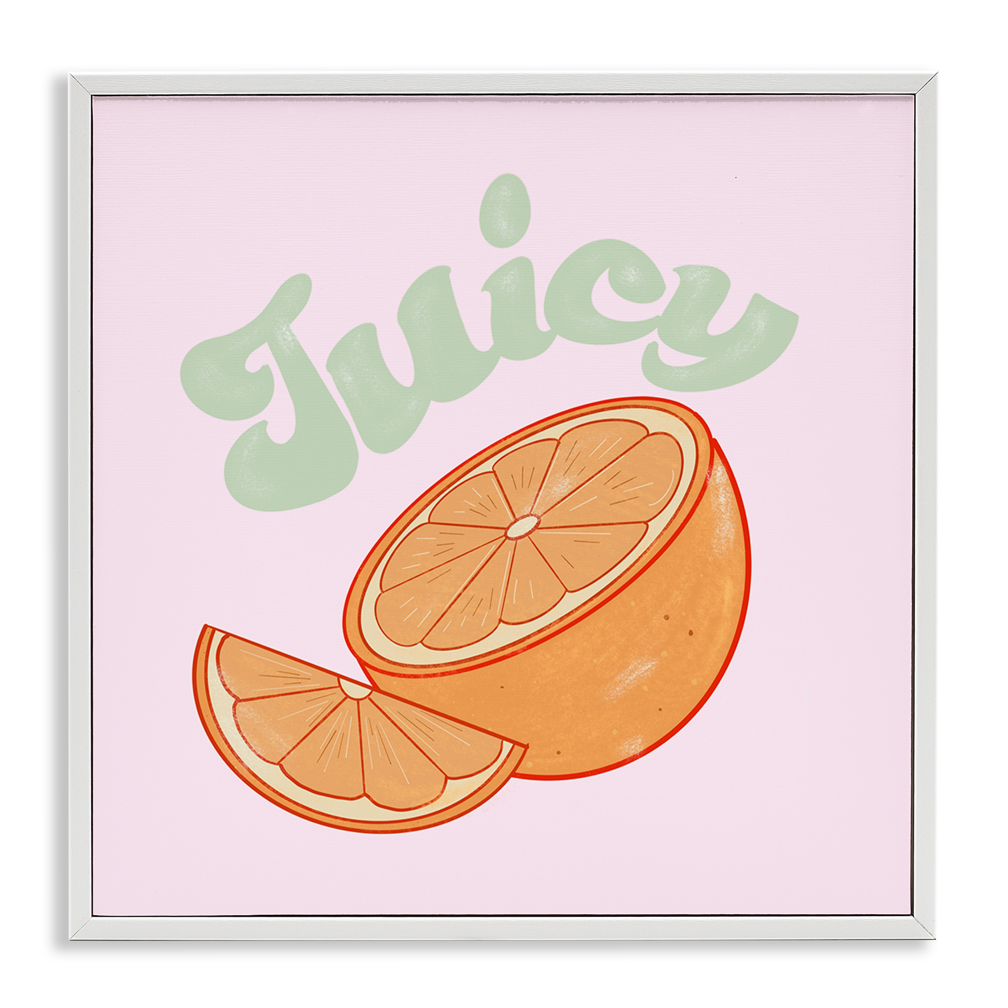 Stupell Industries Juicy Citrus Slice Food & Beverage Painting White Framed Art Print Wall Art, 17 x 17