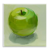Stupell Industries Juicy Green Apple Food & Beverage Painting Unframed Art Print Wall Art, 12 x 12