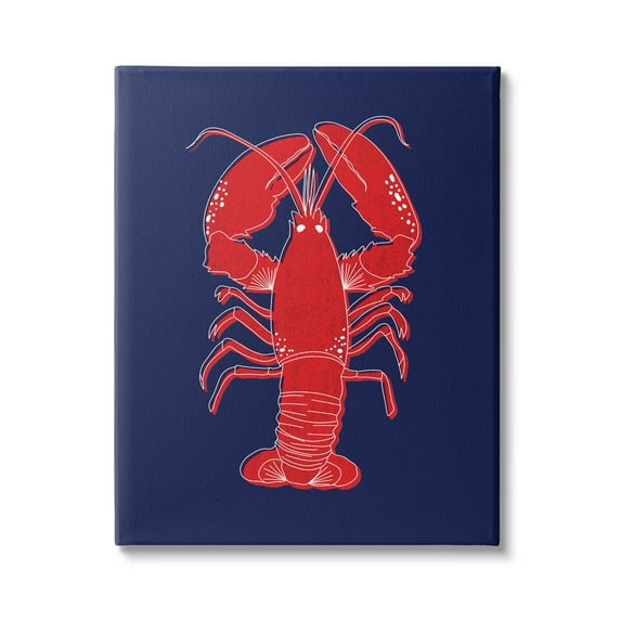 Stupell Industries Juicy Lobster Seafood White Outline Crustacean ,16 x 20, Design by Emily Cromwell