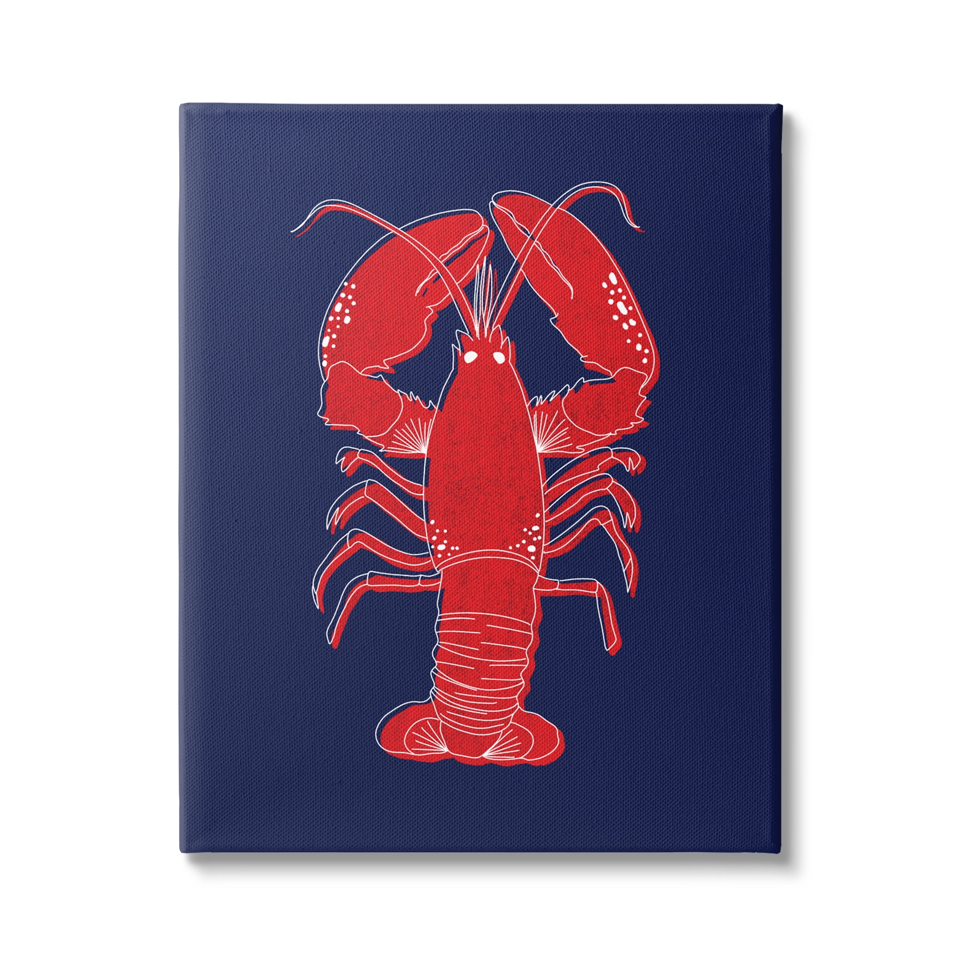 Stupell Industries Juicy Lobster Seafood White Outline Crustacean ,24 x 30, Design by Emily Cromwell
