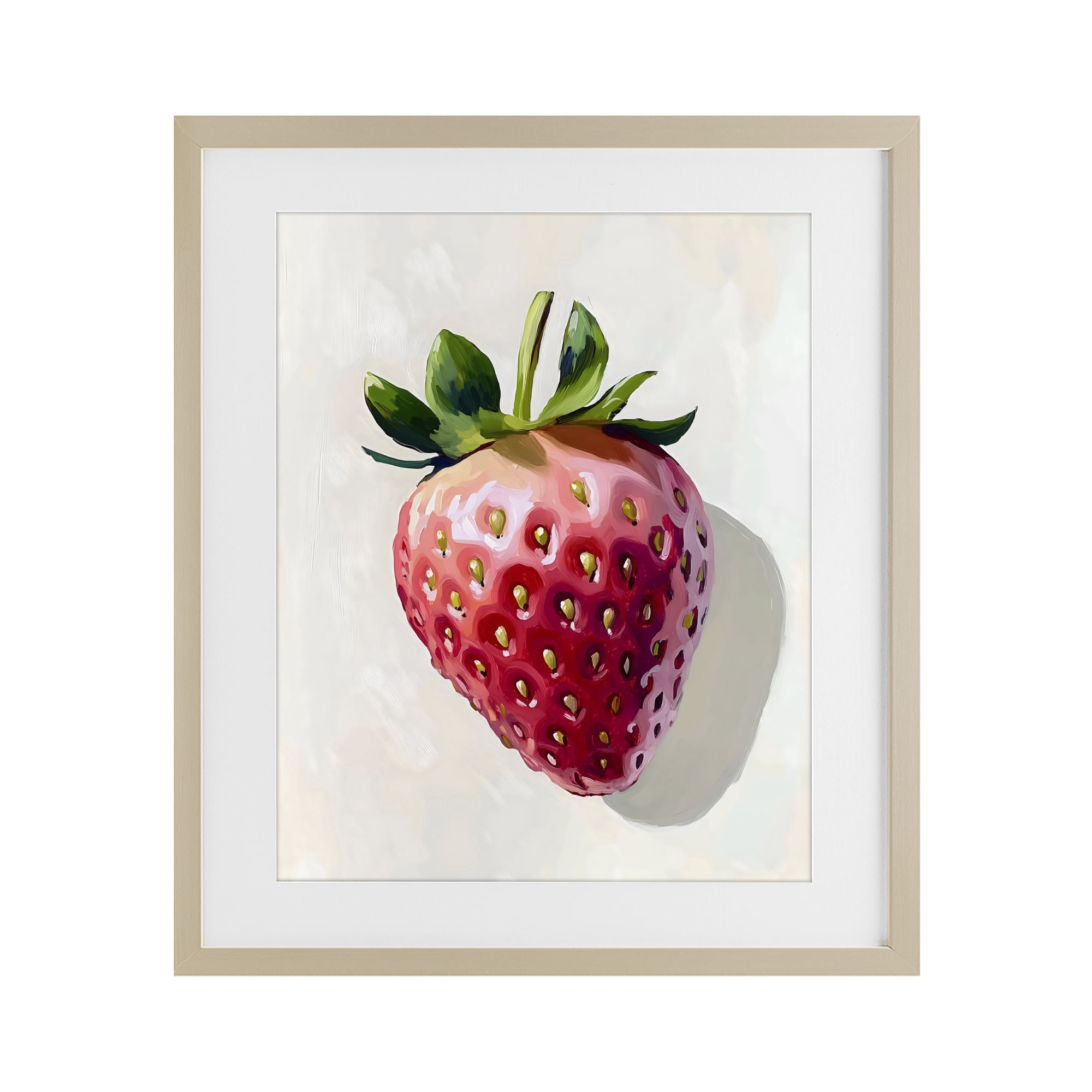 Stupell Industries Juicy Shine Strawberry Birch Framed Print Under Glass, design by The Prints Vibe