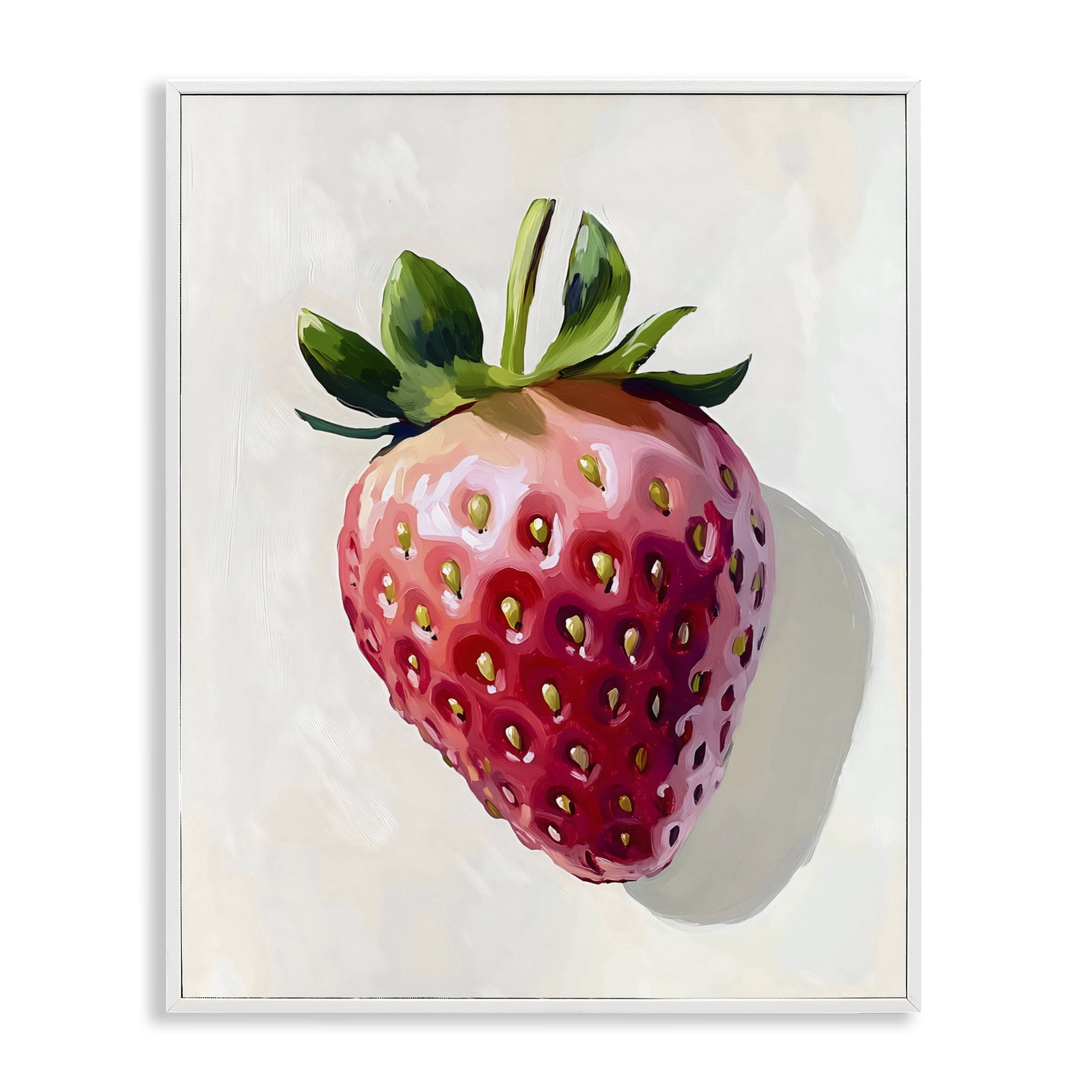 Stupell Industries Juicy Shine Strawberry White Framed Giclee Art, design by The Prints Vibe