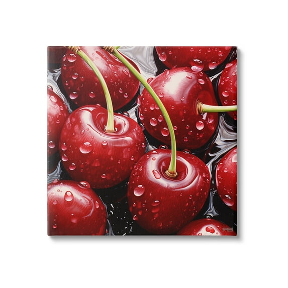 Stupell Industries Juicy Summer Cherries Food & Beverage Painting Gallery Wrapped Canvas Art Print Wall Art, 36 x 36