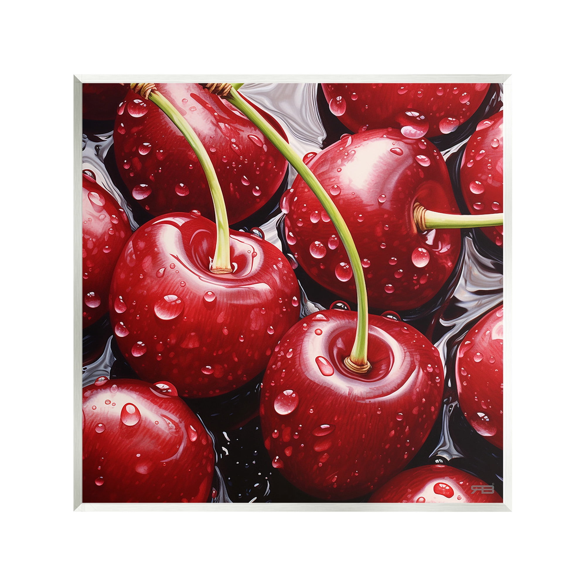 Stupell Industries Juicy Summer Cherries Food & Beverage Painting Unframed Art Print Wall Art, 12 x 12