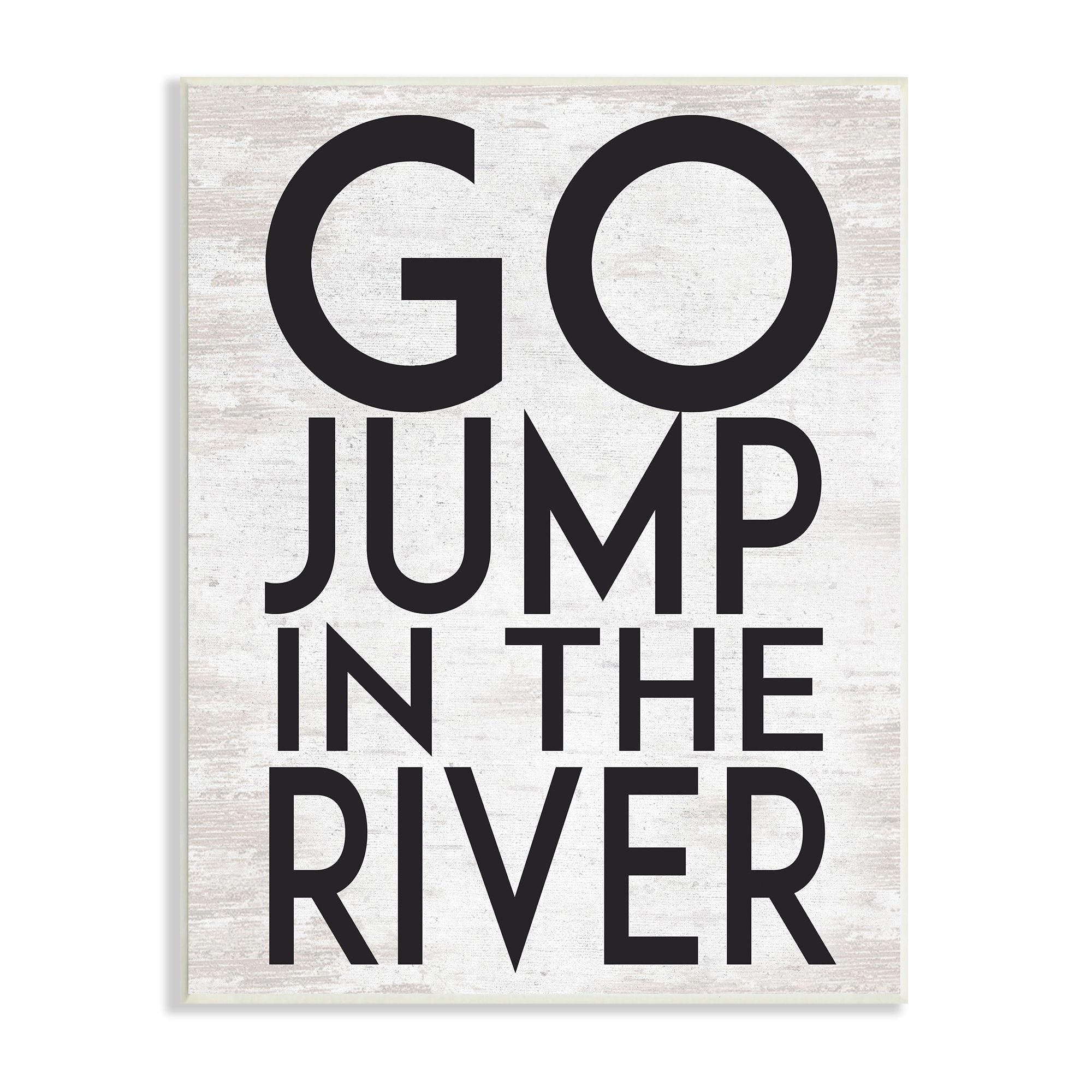 Stupell Industries Jump in the River Motivational Lake House Phrase Graphic Art Unframed Art Print Wall Art, Design by Lettered and Lined