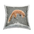 thumbnail image 1 of Stupell Industries Jumping Fox Snowy Winter Scene Printed Throw Pillow Design by Roy Thompson, 1 of 6