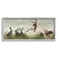 thumbnail image 1 of Stupell Industries Jumping Hares in Wild Animals & Insects Painting Gray Framed Art Print Wall Art, 24 x 10, 1 of 8