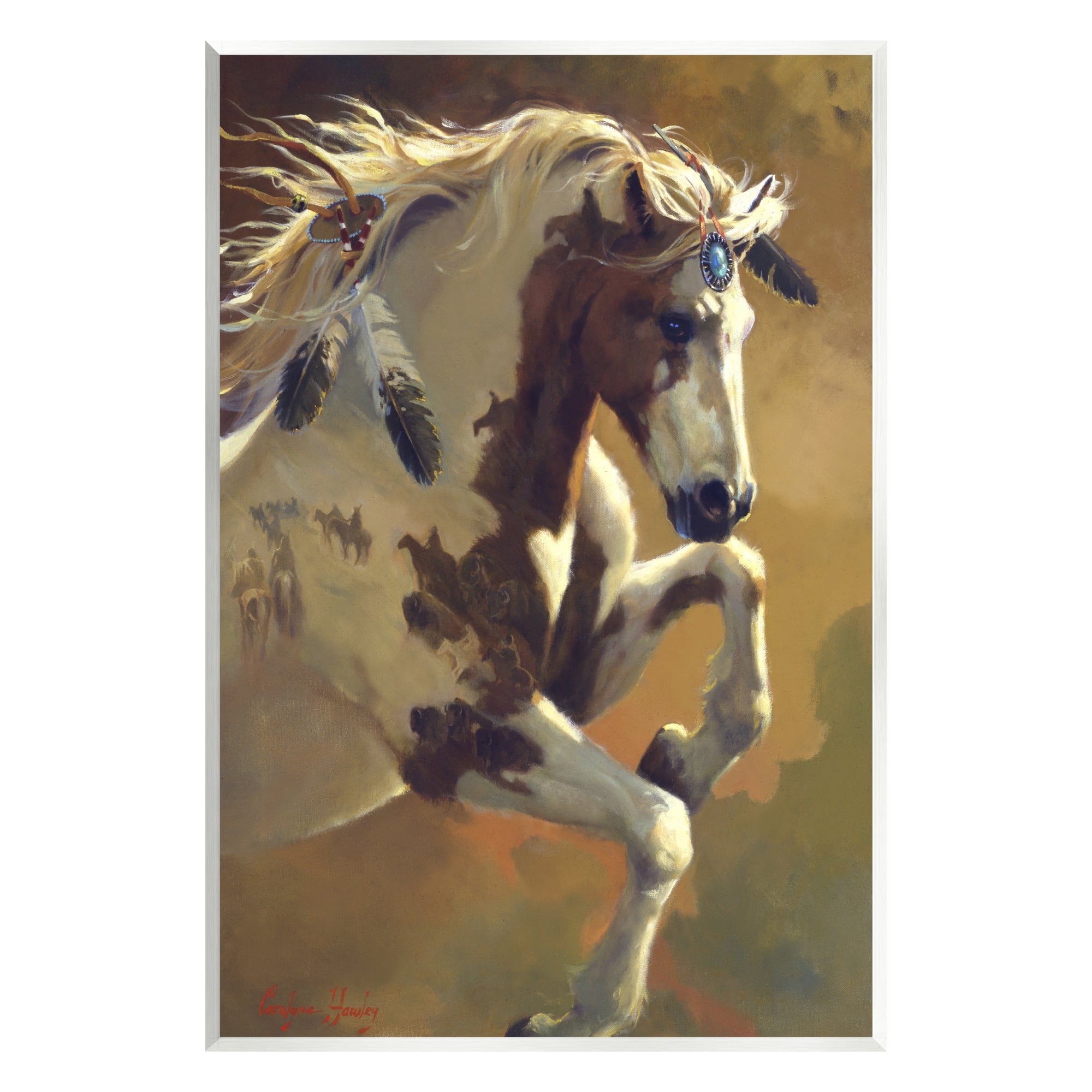 Stupell Industries Jumping Horse Painting Animals & Insects Painting Unframed Art Print Wall Art, 13 x 19