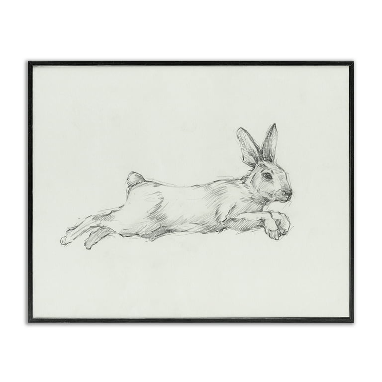 Stupell Industries Jumping Rabbit Sketch Animals & Insects Drawing