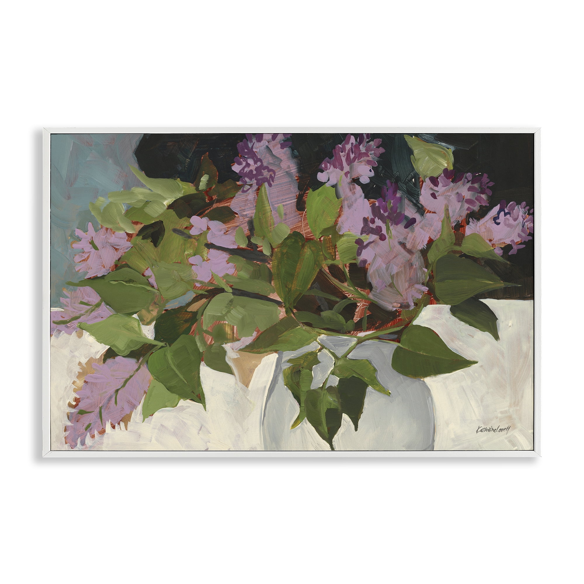 Stupell Industries June Lilacs Bouquet White Framed Giclee Art, design by Katherine Lovell