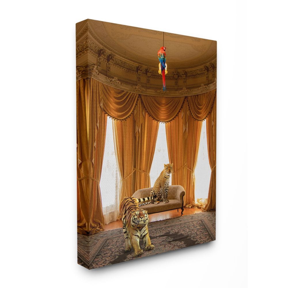 Stupell Industries Jungle Animals Relaxing in Classical Architectural Interior Canvas Wall Art Design by Ziwei Li, 36" x 48"