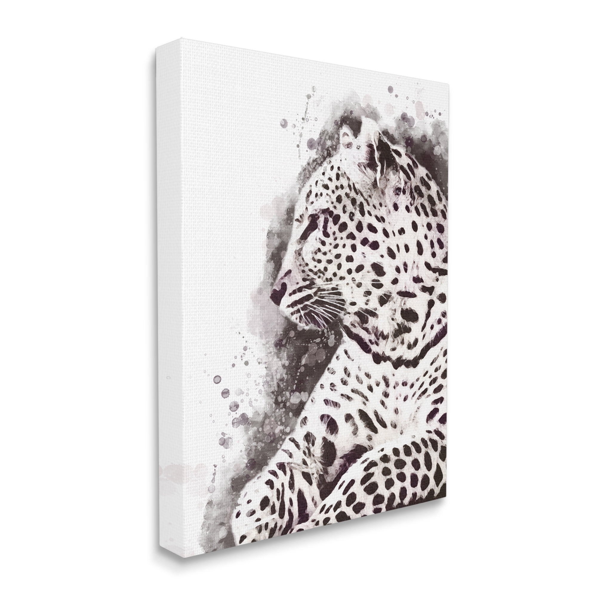 Stupell Industries Jungle Cat Paint Splatter Resting Cheetah Grey White, 30 x 40, Designed by Ros Ruseva