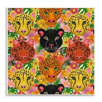 Stupell Industries Jungle Cats Wildlife Pattern Animals Painting Unframed Art Print Wall Art, 12 x 12