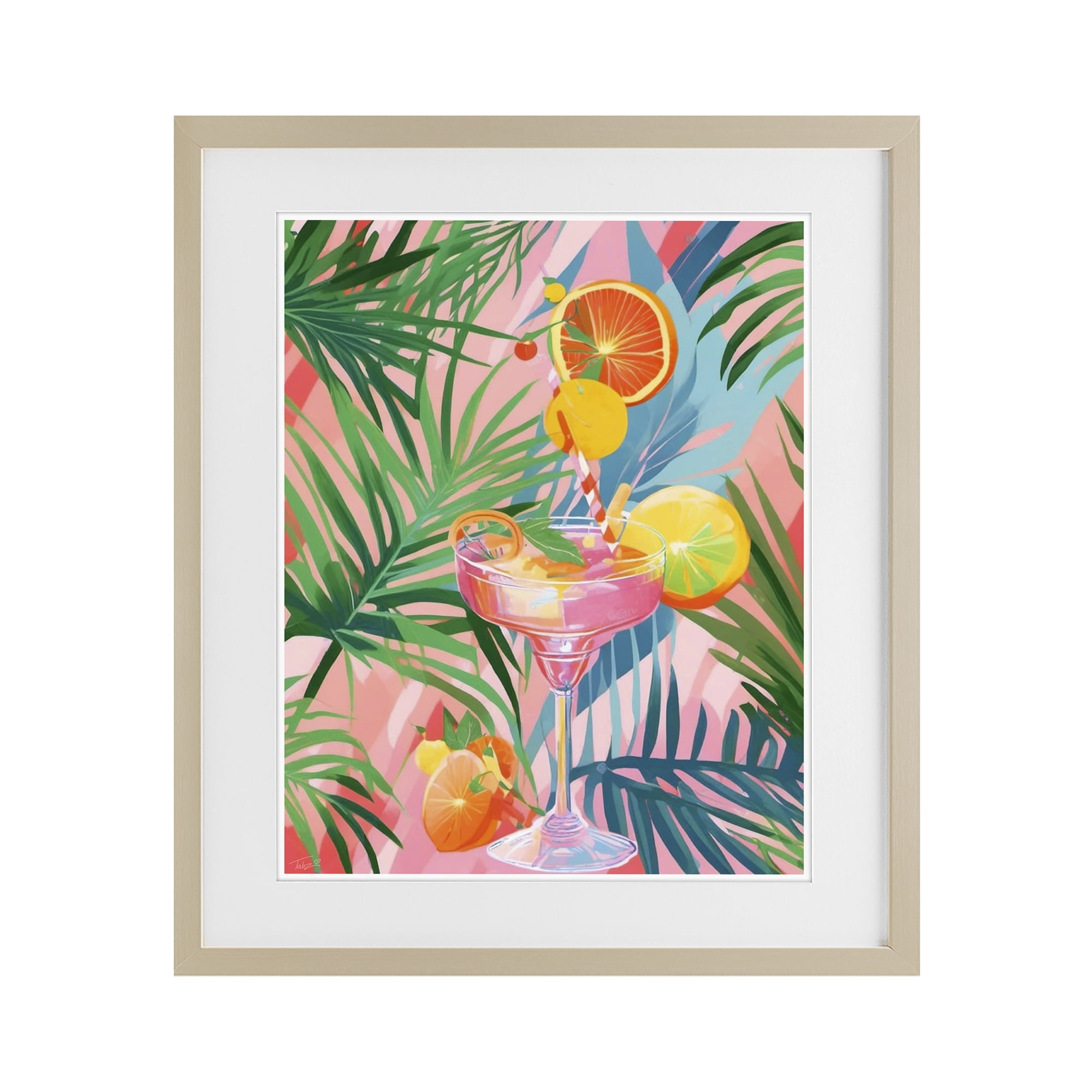 Stupell Industries Jungle Citrus Cocktail Birch Framed Print Under Glass, design by Tabz Jones