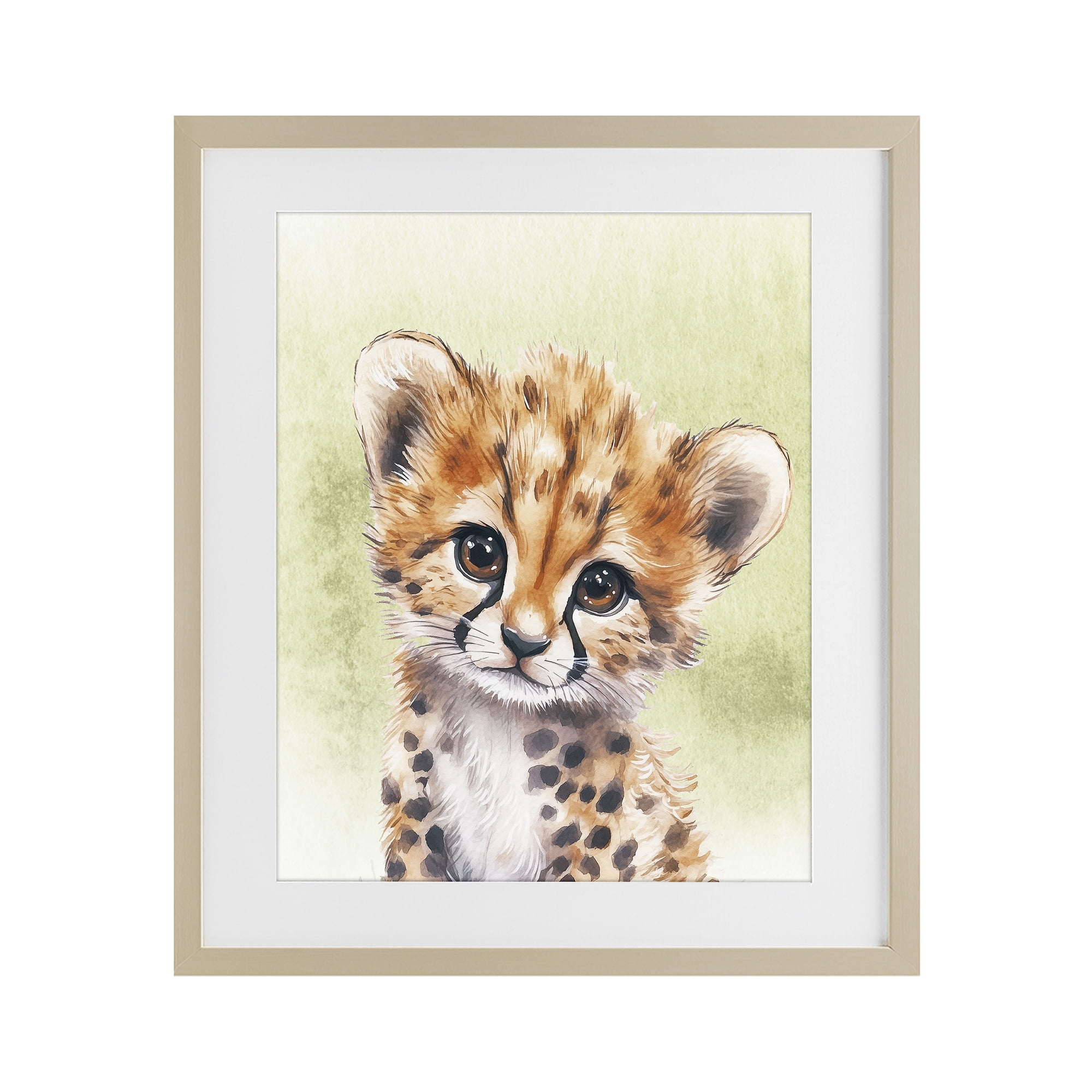 Stupell Industries Jungle Friends Baby Cheetah Birch Framed Print Under Glass, design by Christine Simpson Art